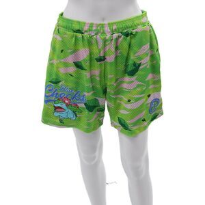 Overtime Unisex Adults Athletic Green Camo Pokemon Shorts Size M